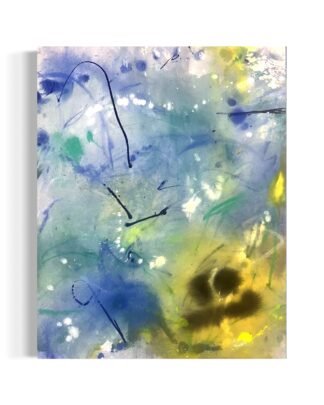Acrylic and Spray Paint on raw canvas. 24" x 30"